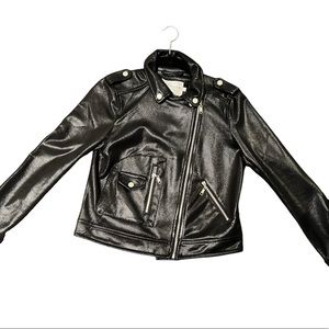 Metallic Black Moto Jacket